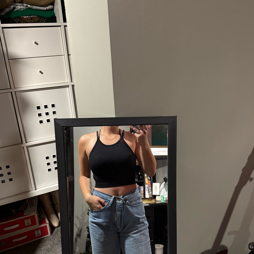 Black Halter Neck Women's Top